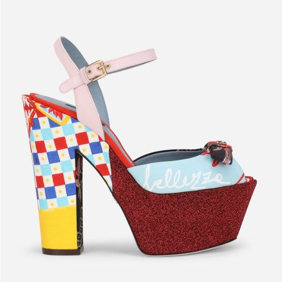 Dolce & Gabbana Patchwork Floral Platform Heels 36 - Picture 17 of 17